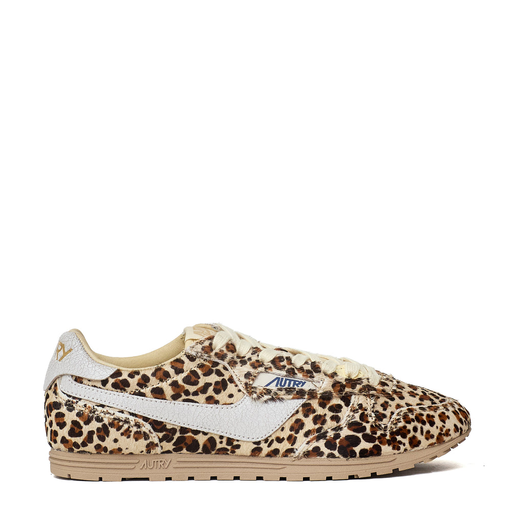 Sneakers Windspin Low In Pony, Crac Leo, Bianco