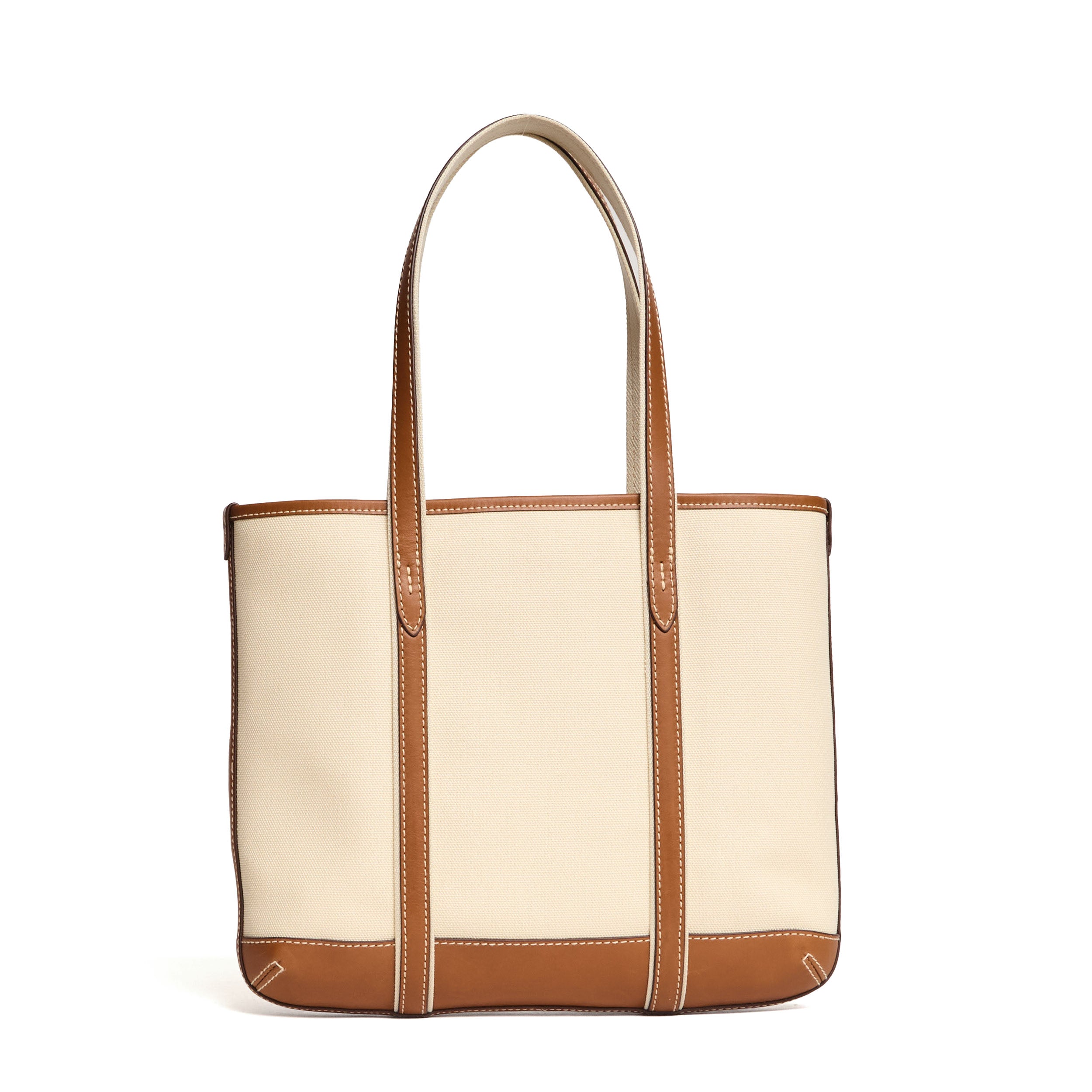 Borsa Tote Piccola In Pelle, Canvas