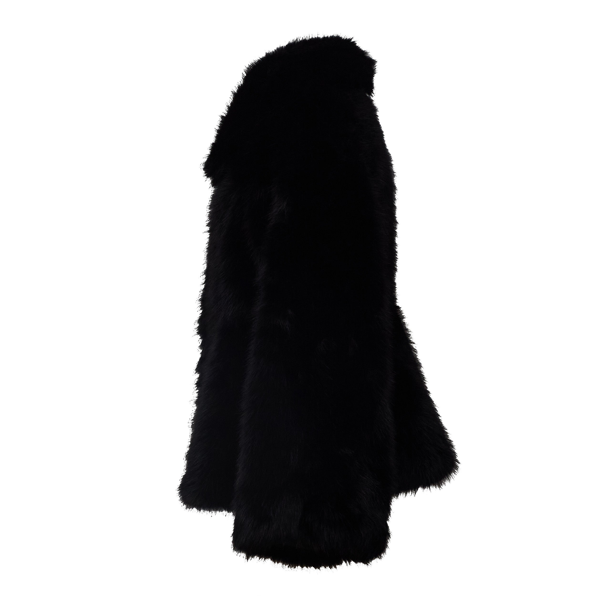 Minta Faux Fur Flared Jacket Black