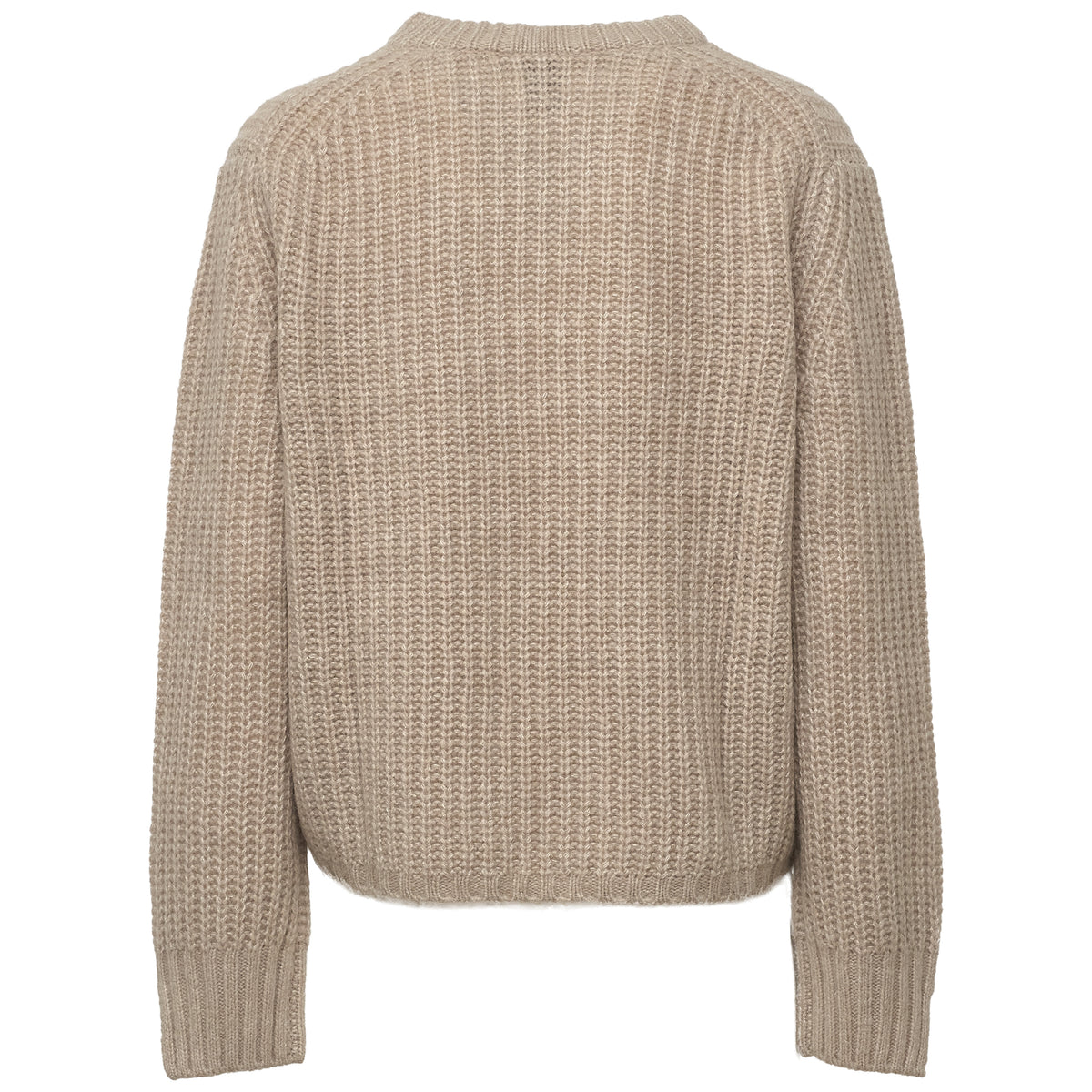 Maglia Girocollo A Costine In Cashmere, Seta