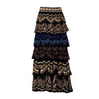 Nicole Black Ruffled Maxi Skirt