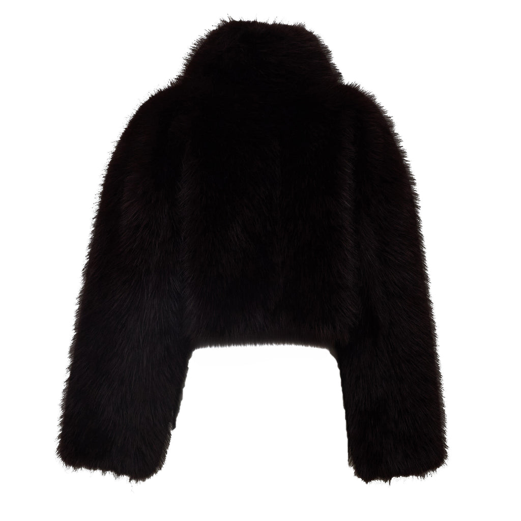 Salia Faux Fur Cropped Jacket Molé