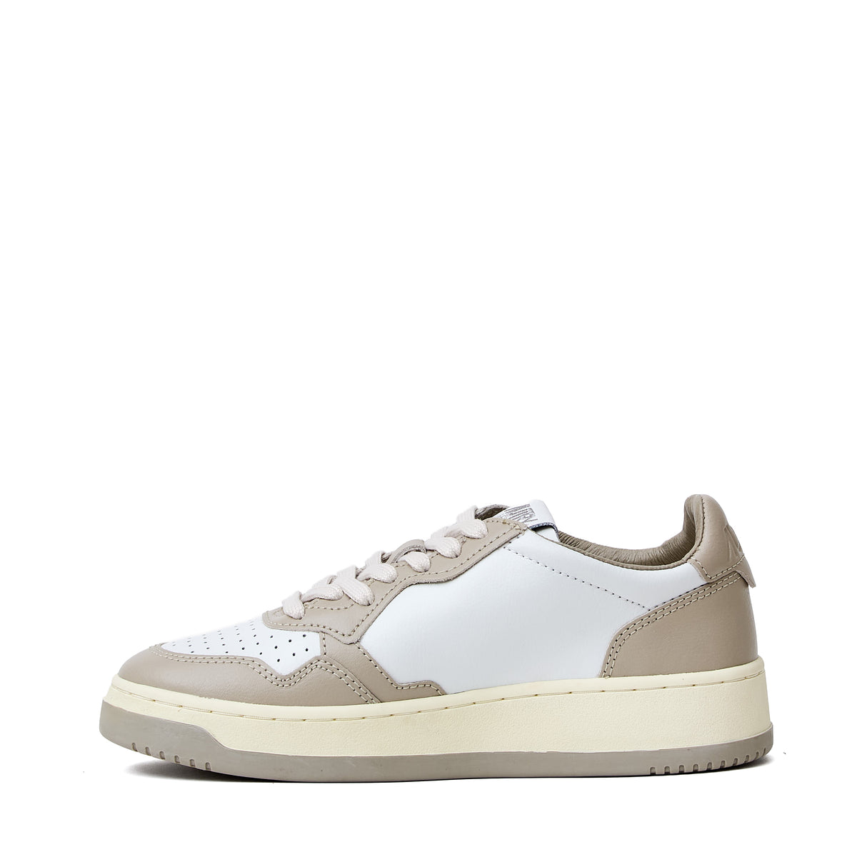 Sneakers Medalist Low In Pelle Bicolore Bianco, Feather Gray