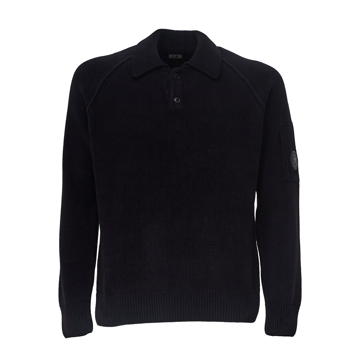 Chenille Cotton Polo Sweater