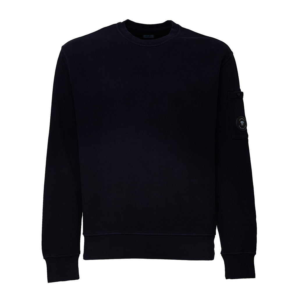 Brushed And Emerized Diagonal Fleece Crewneck Lens Sweatshirt