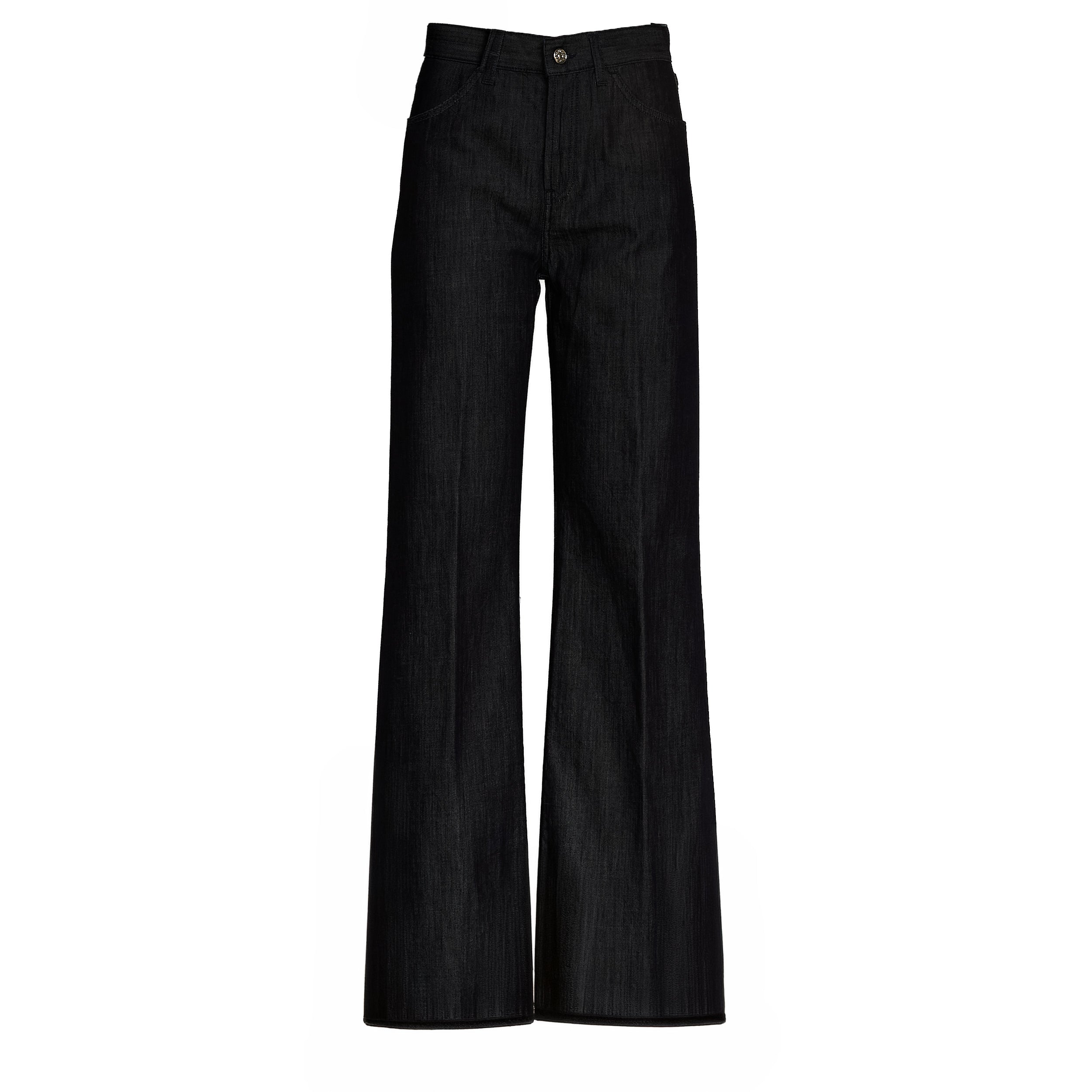 Jeans Amber Cinque Tasche Wide Leg In Denim Seta 7 Oz