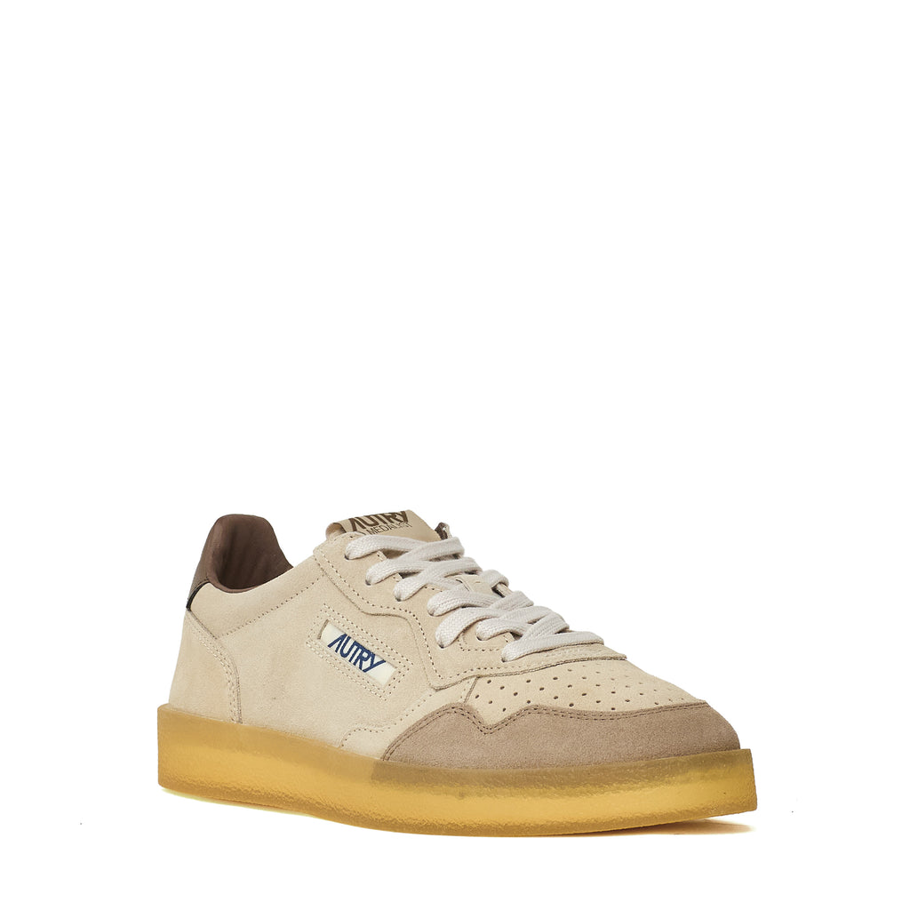 Sneakers Medalist Low In Pelle, Suede Crepe Biscotto/Kangaroo