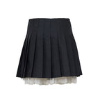 Grey pleated mini skirt