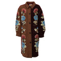Mixed Delhi Floral Midi Fleece Coat