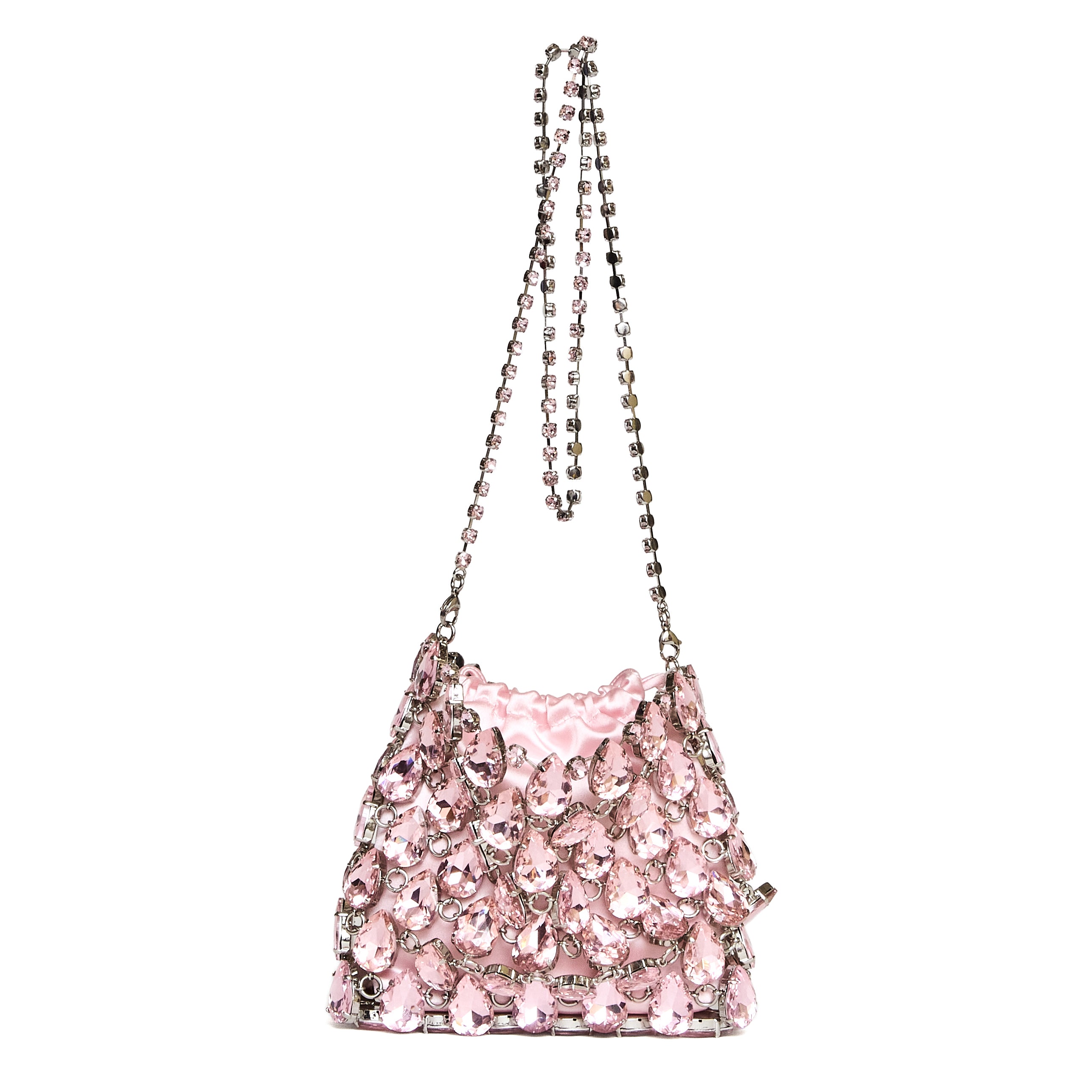 Pink Crystal Chainmail Mini Bag