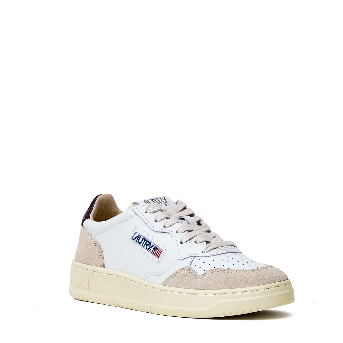 Sneakers Medalist Low In Pelle, Suede Bianco, Fig