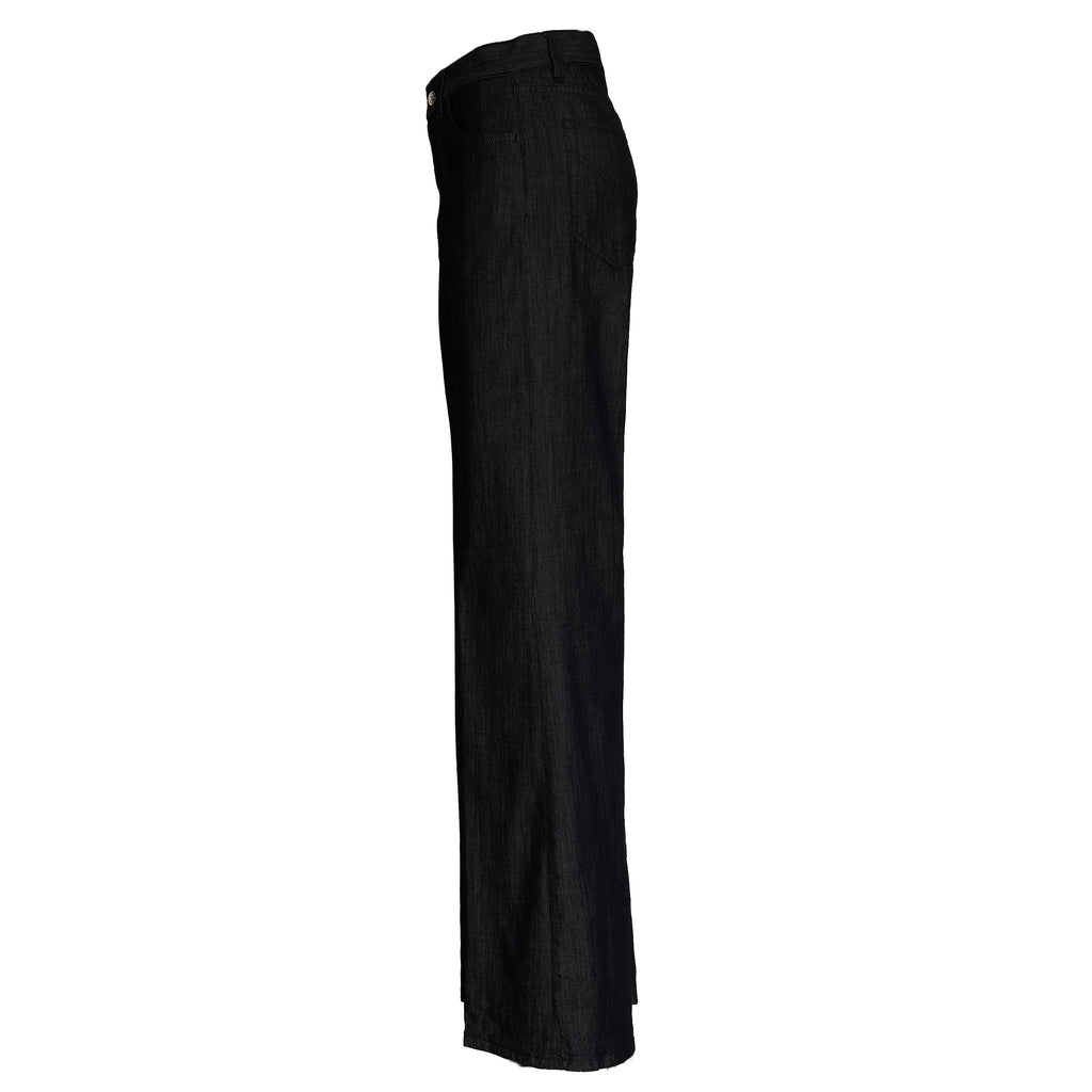 Jeans Amber Cinque Tasche Wide Leg In Denim Seta 7 Oz
