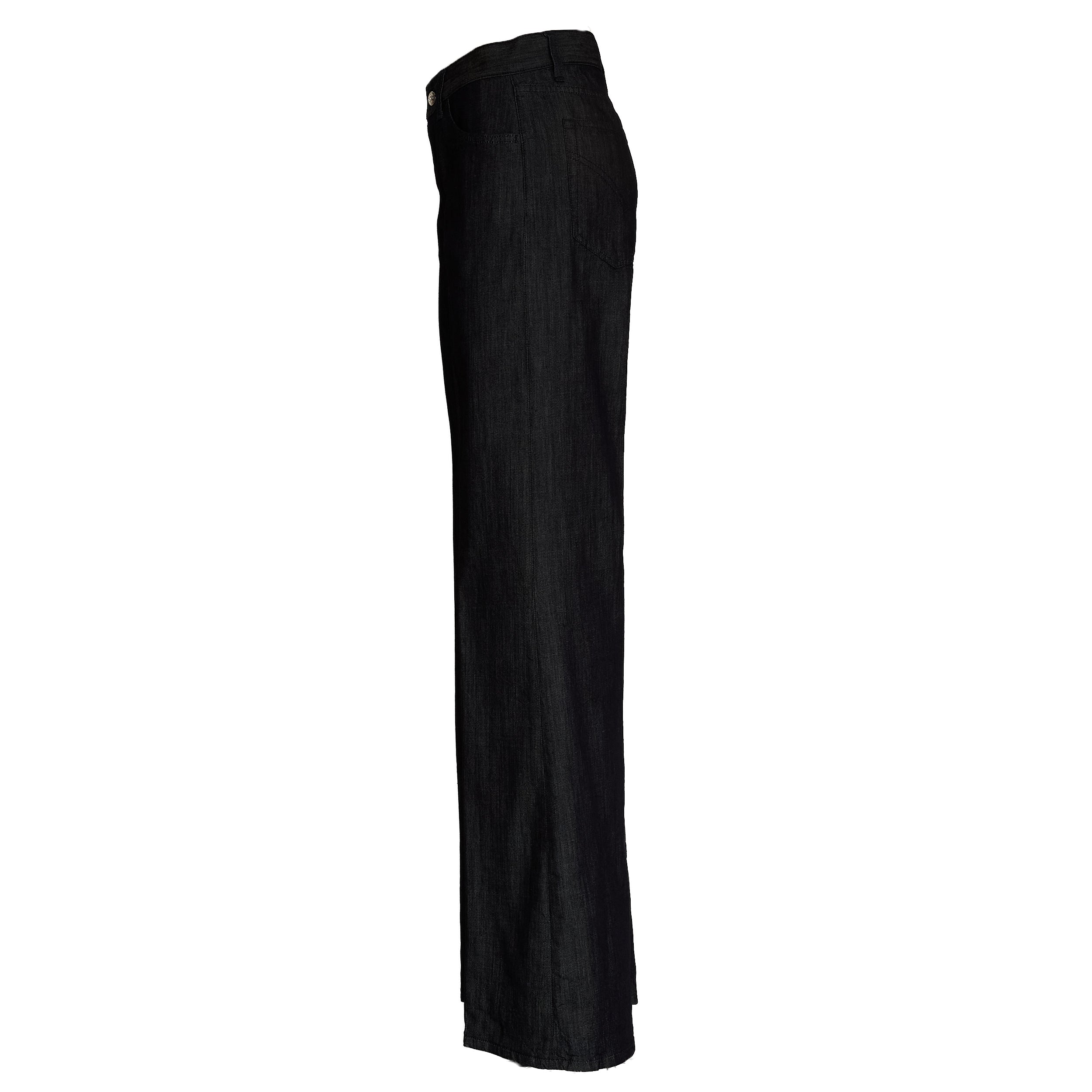 Jeans Amber Cinque Tasche Wide Leg In Denim Seta 7 Oz
