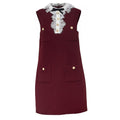 Burgundy Crepe Lace Collar Mini Dress