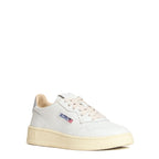Sneakers Medalist Low In Pelle Bianca, Argento