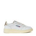 Sneakers Medalist Low In Pelle Bianca, Oro