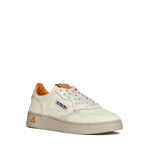 Sneakers Medalist Low In Pelle Bianca, Marshmallow, Fanta