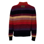 Chenille Striped Long Sleeve Polo Horse Patch