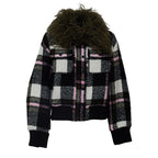 Kpop Faux Fur Collar Bomber