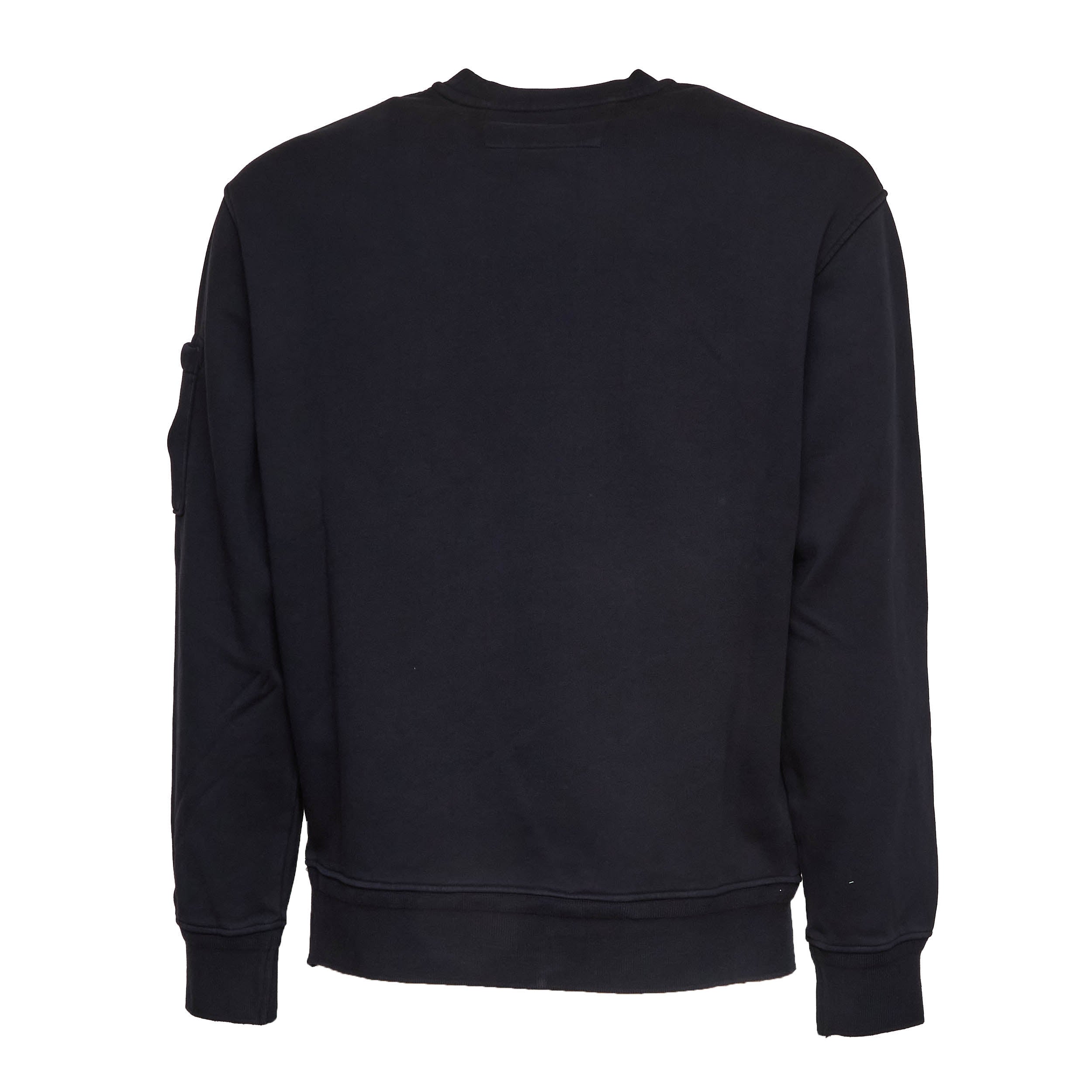 Cotton Diagonal Fleece Crewneck Lens Sweatshirt