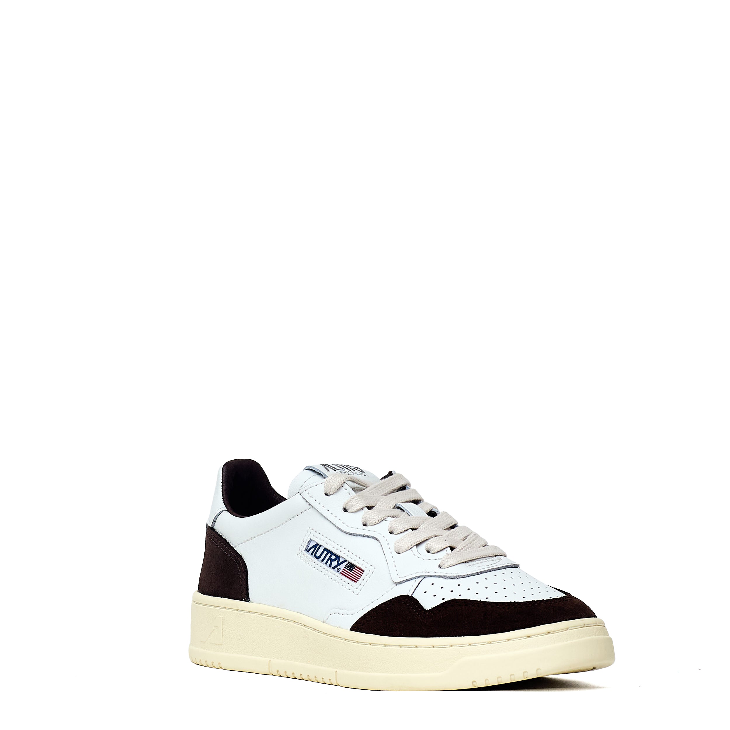 Sneakers Medalist Low In Pelle Soft, Suede Bianco, Mogano