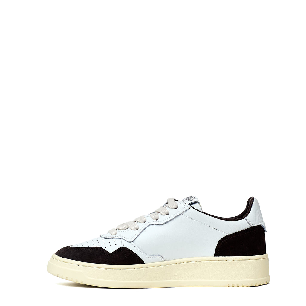Sneakers Medalist Low In Pelle Soft, Suede Bianco, Mogano