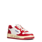 Sneakers Medalist Low In Pelle Bianca, Rossa Con Lettering