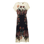 Winter Floral Cream Maxi Dress