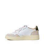 Sneakers Medalist Low In Pelle, Suede Bianco, Verde Bronzo