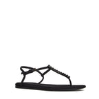 Montecarlo Flat Sandal Crepe Crystal Embellished