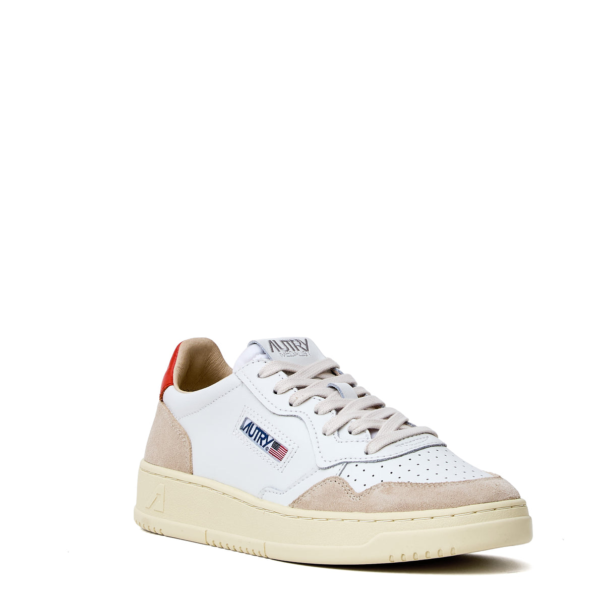 Sneakers Medalist Low In Pelle, Suede Bianco, Zucca