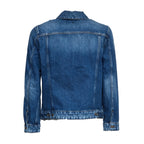 Trucker In Denim Blu Fisso Cross Regular