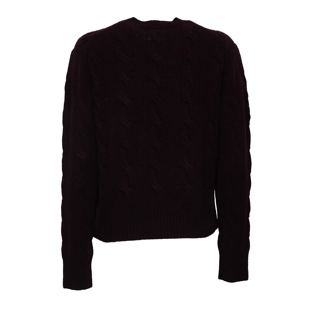 Cable Knit Crewneck Sweater Wool, Cashmere Blend