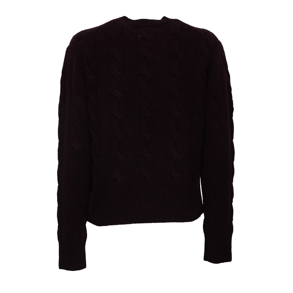 Cable Knit Crewneck Sweater Wool, Cashmere Blend