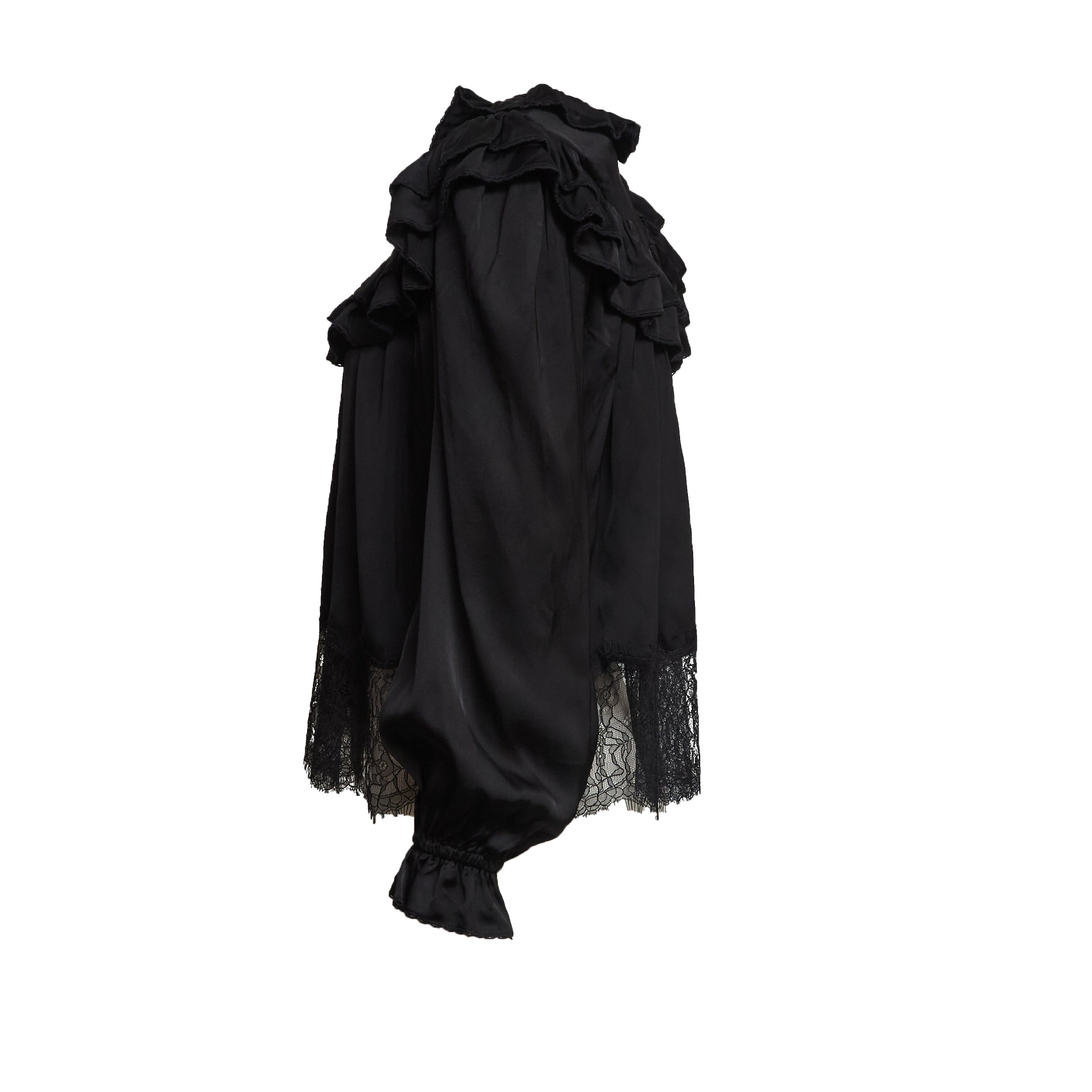 Black Viscose Lace Blouse