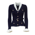 Navy Ribbed Knit Cardigan