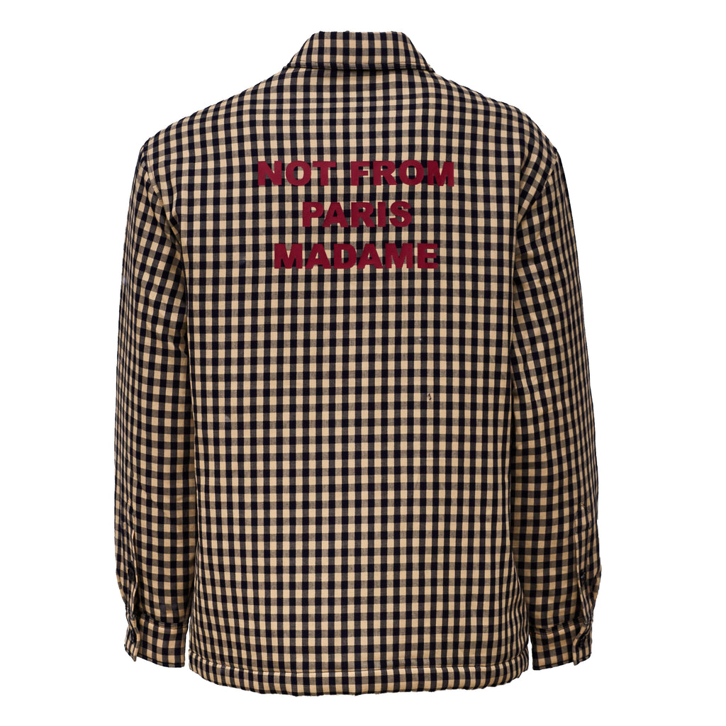 Check Overshirt With Slogan