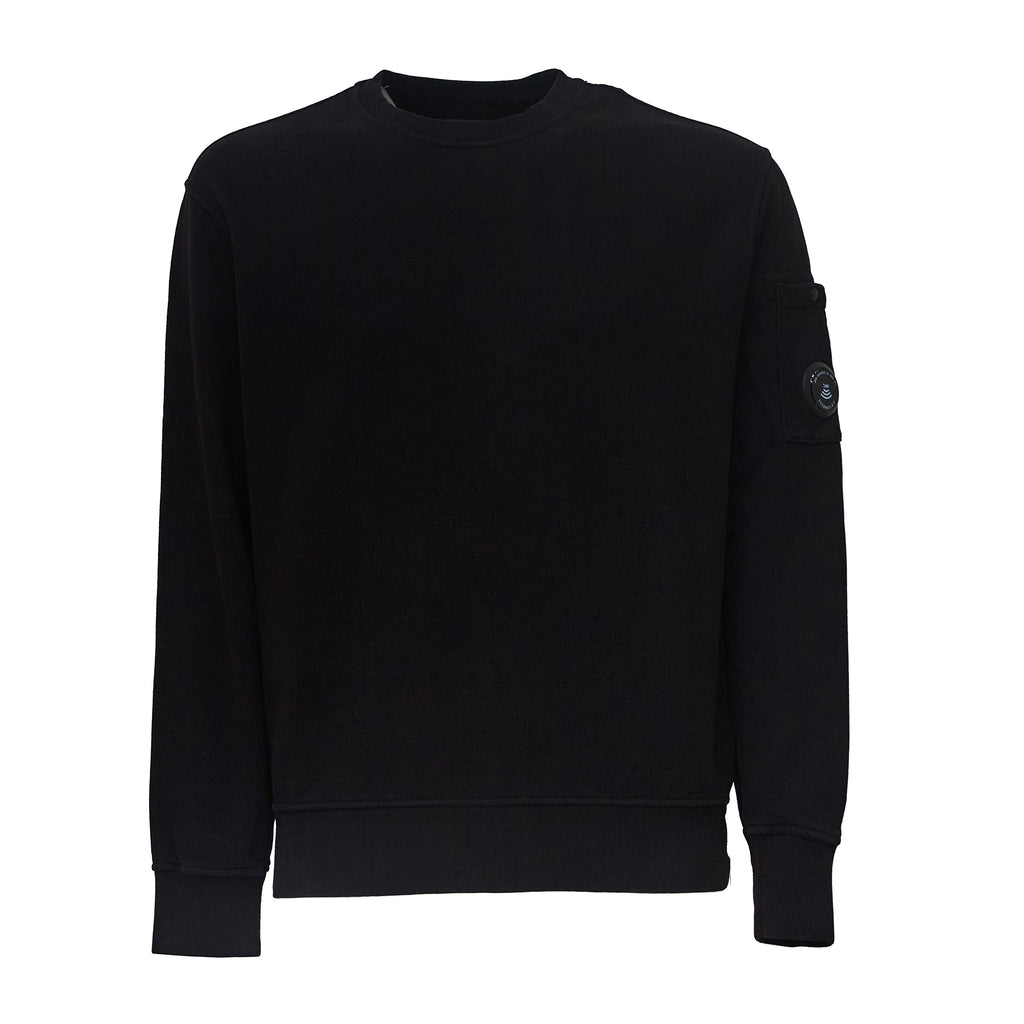 Brushed And Emerized Diagonal Fleece Crewneck Lens Sweatshirt