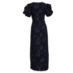 Ruby Jacquard Midi Puff Long Dress