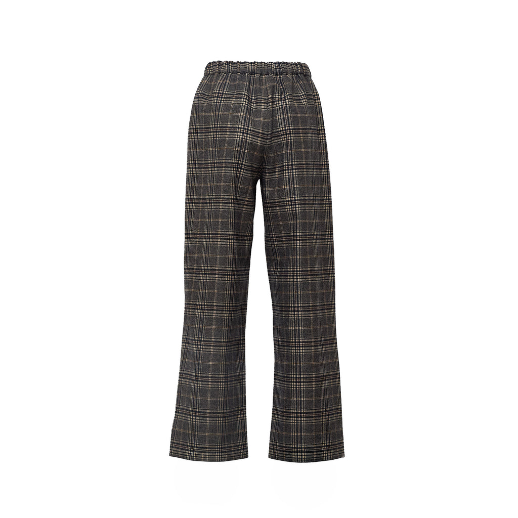 Pantaloni Lunghi Vischio In Flanella Pura Lana