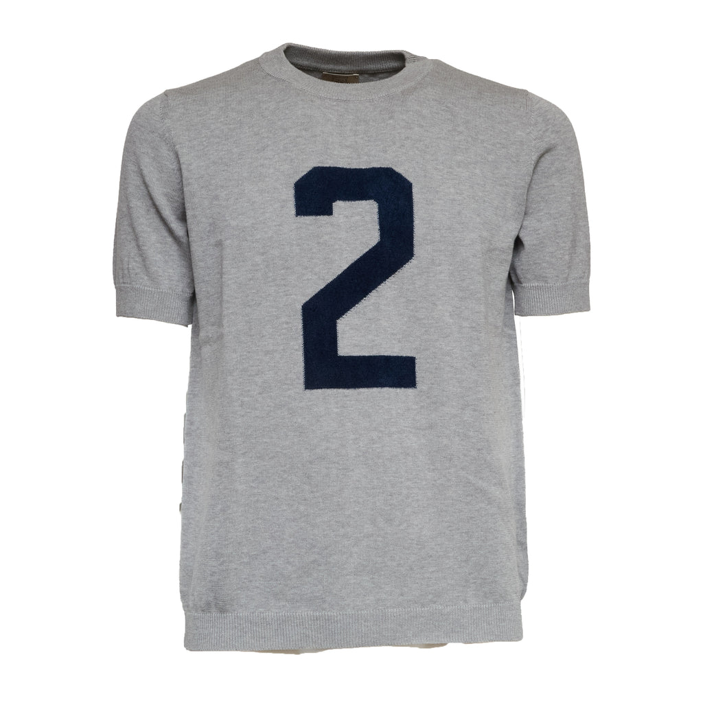 T-Shirt Americana Con Intarsio In Ciniglia