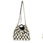 Silver Crystal Chainmail Mini Bag