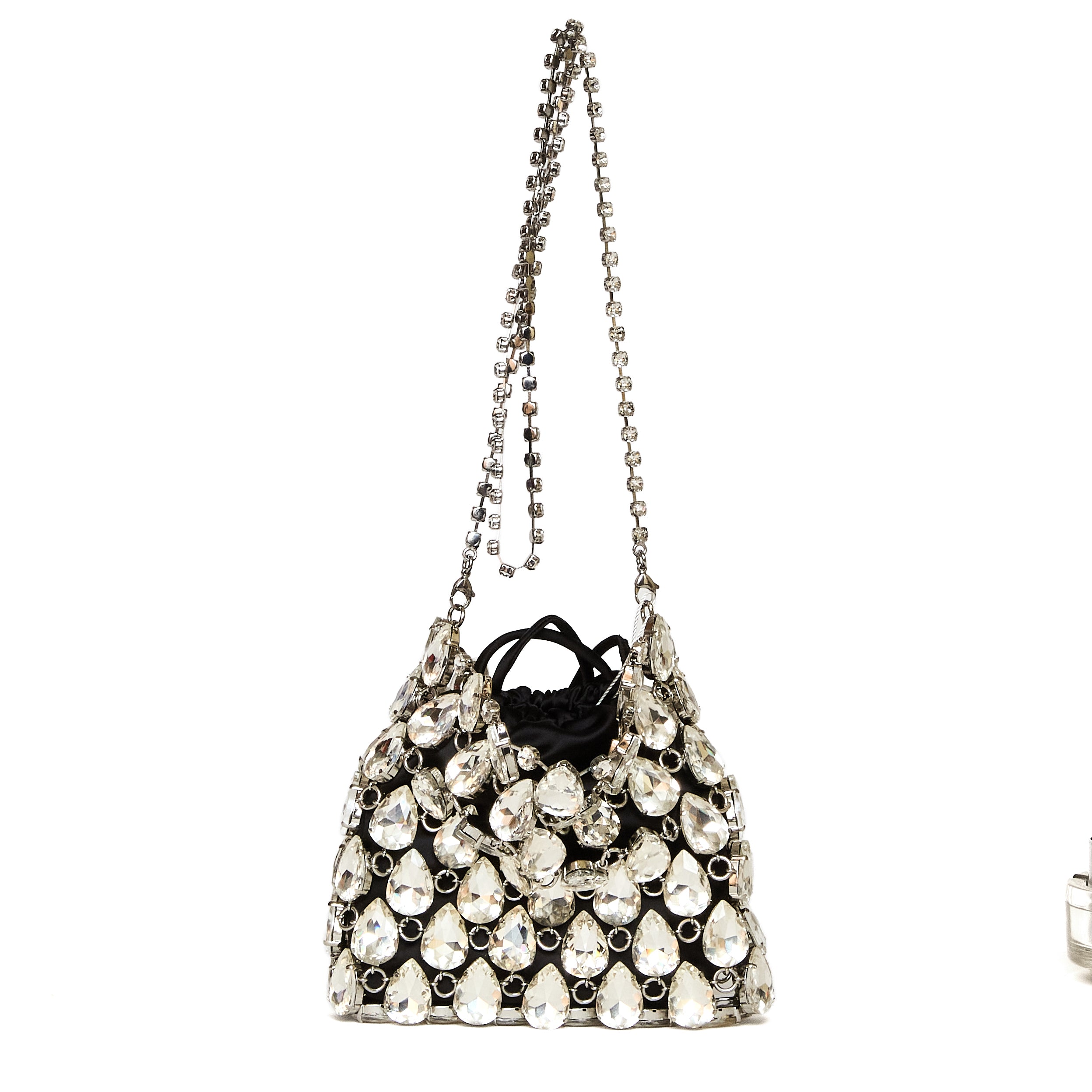 Silver Crystal Chainmail Mini Bag
