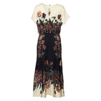 Winter Floral Cream Maxi Dress