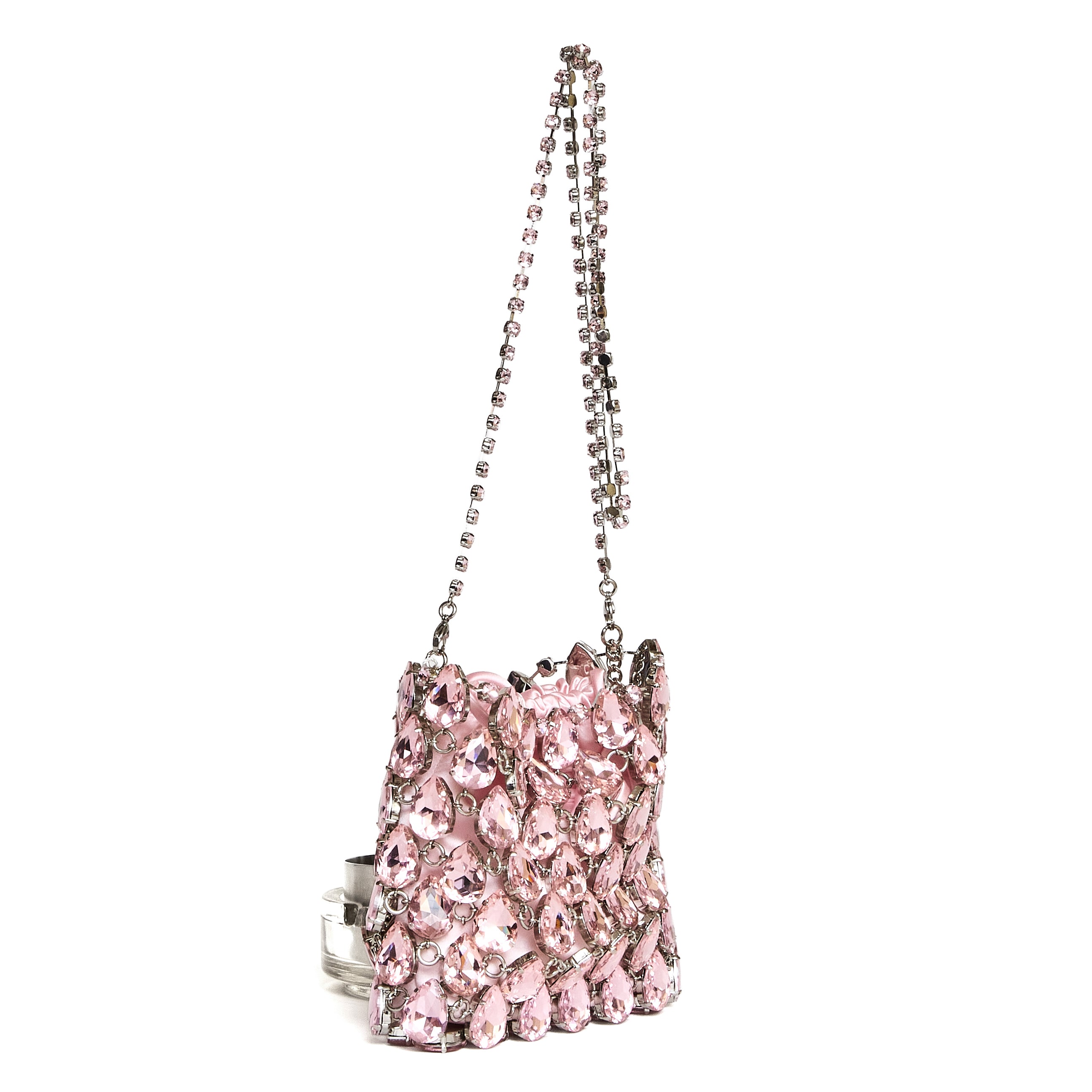 Pink Crystal Chainmail Mini Bag