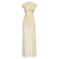 Yellow Jersey Draped Maxi Dress