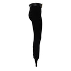Black Knit Stirrup Leggings