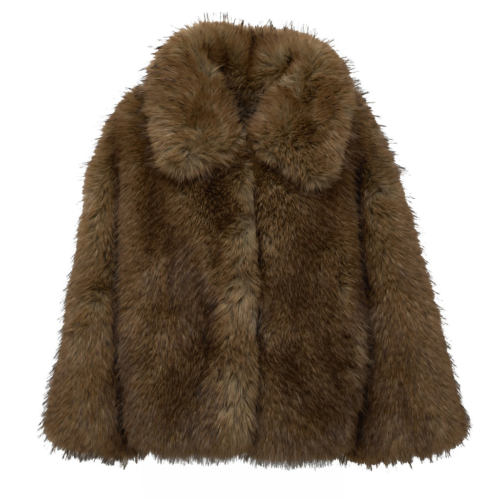 Kastanje Foax Fur Coat