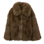 Kastanje Foax Fur Coat