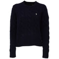 Cable Knit Crewneck Sweater Wool, Cashmere Blend
